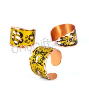 Turkish Patterned Copper Ring In Yellow