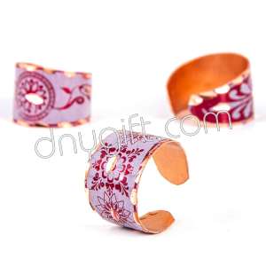 Turkish Patterned Copper Fuchsia Ring