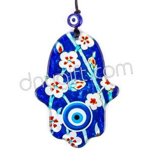 The Hand Of Fatimah Glass Evil Eyes Ornament