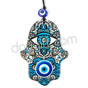 The Hand Of Fatimah Glass Evil Eyes Ornament