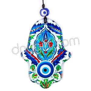 The Hand Of Fatimah Glass Evil Eyes Ornament