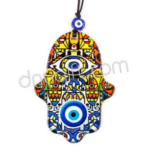 The Hand Of Fatimah Glass Evil Eyes Ornament