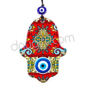 The Hand Of Fatimah Glass Evil Eyes Ornament