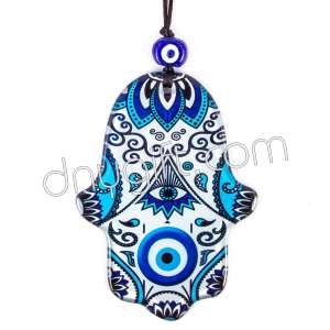 The Hand Of Fatimah Glass Evil Eyes Ornament