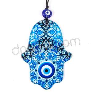 The Hand Of Fatimah Glass Evil Eyes Ornament