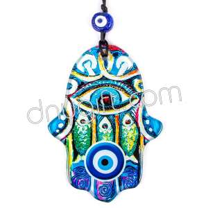 The Hand Of Fatimah Glass Evil Eyes Ornament