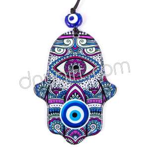 The Hand Of Fatimah Glass Evil Eyes Ornament