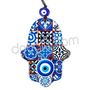 The Hand Of Fatimah Glass Evil Eyes Ornament