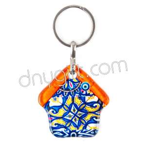 Turkish Glass Home Keychain