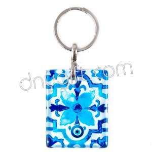 Turkish Glass Rectangle Keychain