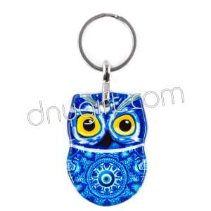 Turkish Glass Owl Keychain