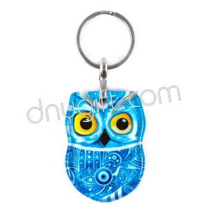 Turkish Glass Owl Keychain