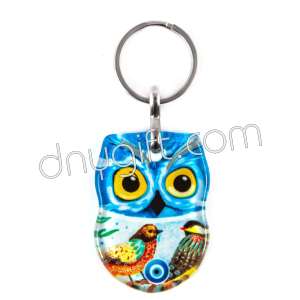 Turkish Glass Owl Keychain