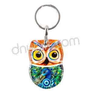 Turkish Glass Owl Keychain