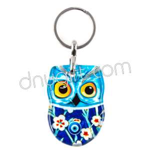 Turkish Glass Owl Keychain