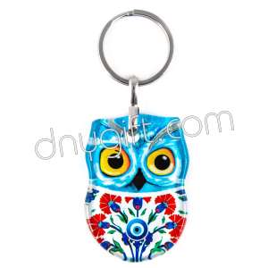 Turkish Glass Owl Keychain