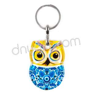 Turkish Glass Owl Keychain