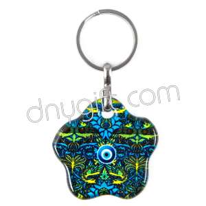 Turkish Glass Flower Keychain