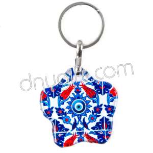 Turkish Glass Flower Keychain