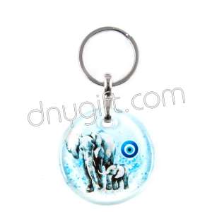 Turkish Glass Oval Keychain