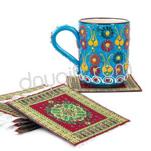 Woven Turkih Carpet Patterned Coaster