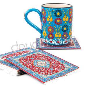 Woven Turkih Carpet Patterned Coaster