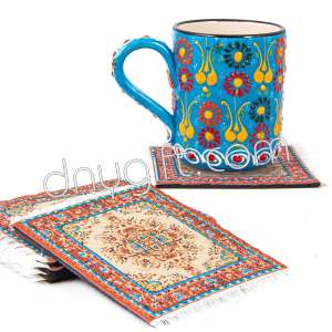 Woven Turkih Carpet Patterned Coaster