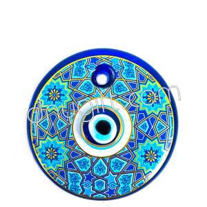 Double Evil Eye Turkish Tile Patterned No 4