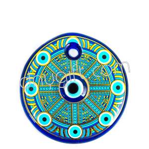 Double Evil Eye Turkish Tile Patterned No 4