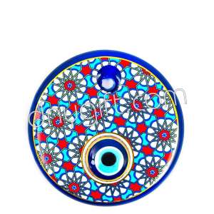 Double Evil Eye Turkish Tile Patterned No 4