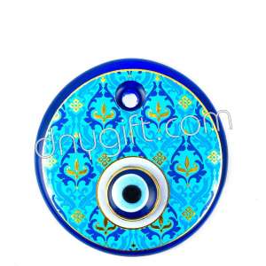 Double Evil Eye Turkish Tile Patterned No 4