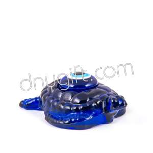 Glass Turtle ShowCase Ornament With Turkish Evil Eye-Small Size