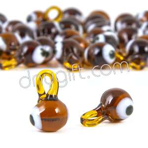 Heart Shaped Turkish Evil Eye Bead Brown