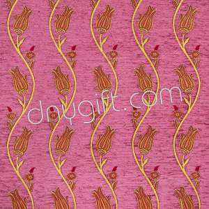 Turkish Pink Ivy Patterned Fabric