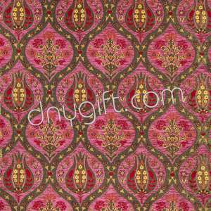 Turkish Pink Oval Patterned Fabric