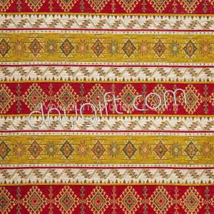 Kilim Patterned Mustard-Red Fabric