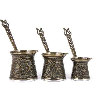 Turkish Coffee Pot - Bronze Color Set of 3