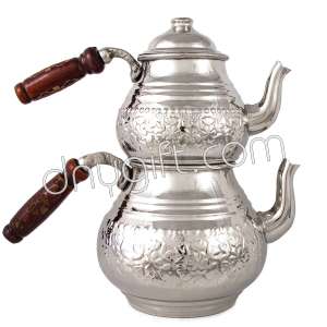 Bakır Çaydanlık Beyaz