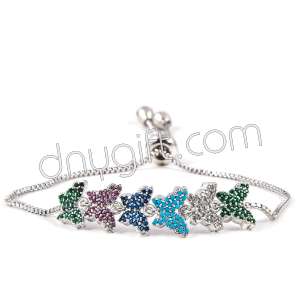 Zirkon Kaplama Kelebek 6'Lı Gümüş Bileklik