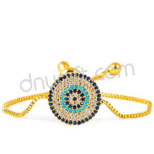 Zirkon Kaplama Nazarlı Bileklik Altın