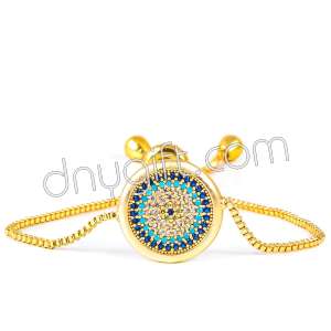 Zirkon Kaplama Çerçeveli Altın Bileklik