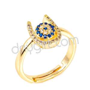 Zirkon Kaplama Harfli Yüzük Altın