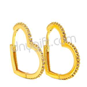 Zirkon Kaplama Kalp Küpe