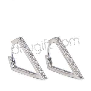 Zirkon Kaplama Üçgen Küpe