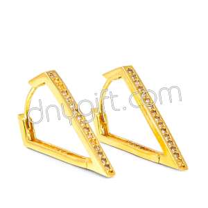 Zirkon Kaplama Üçgen Küpe