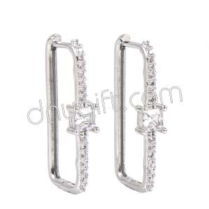 Zirkon Kaplama Kare Taşlı Küpe