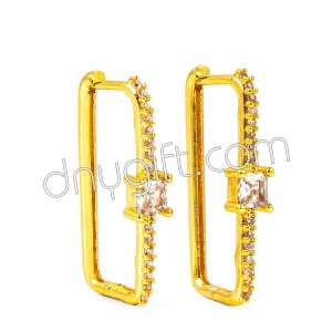 Zirkon Kaplama Kare Taşlı Küpe