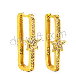 Zirkon Kaplama Yıldız Küpe