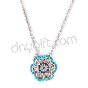 Zirkon Kaplama Çiçek Kolye