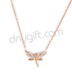 925 Sterling Turkish Silver Dragonfly Necklaces 1,90 Gr